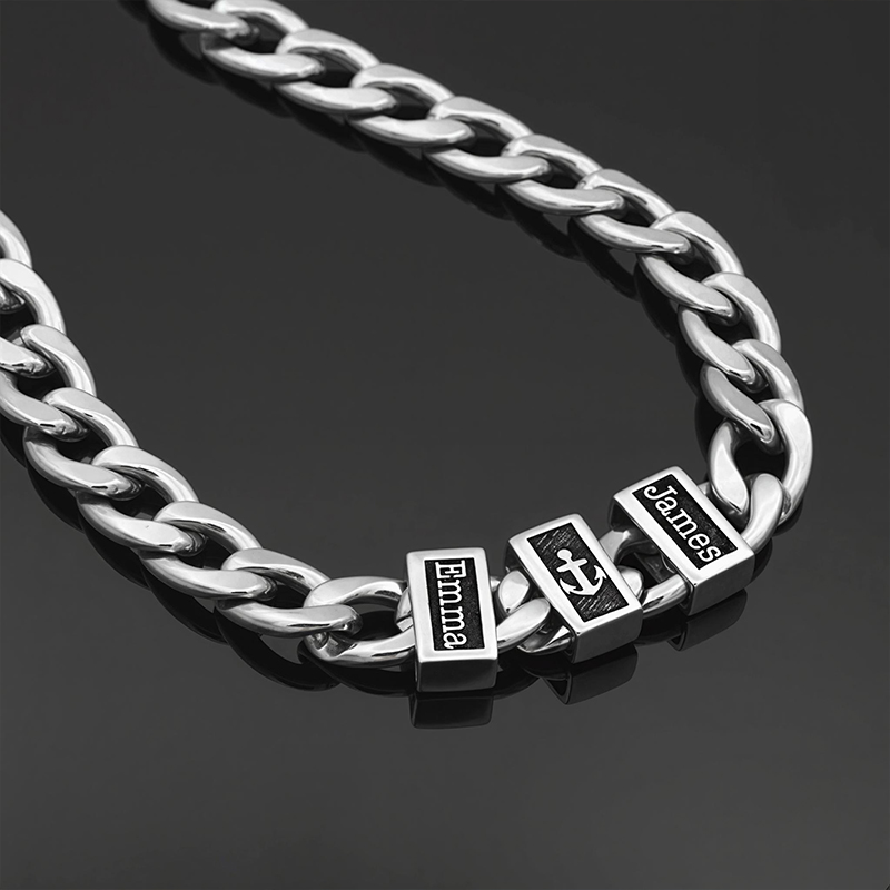 8mm Custom Family Names Cuban Chain 8mm Custom Family Names Cuban Chain