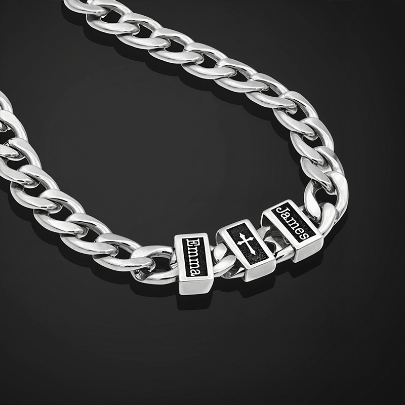 8mm Custom Family Names Cuban Chain 8mm Custom Family Names Cuban Chain