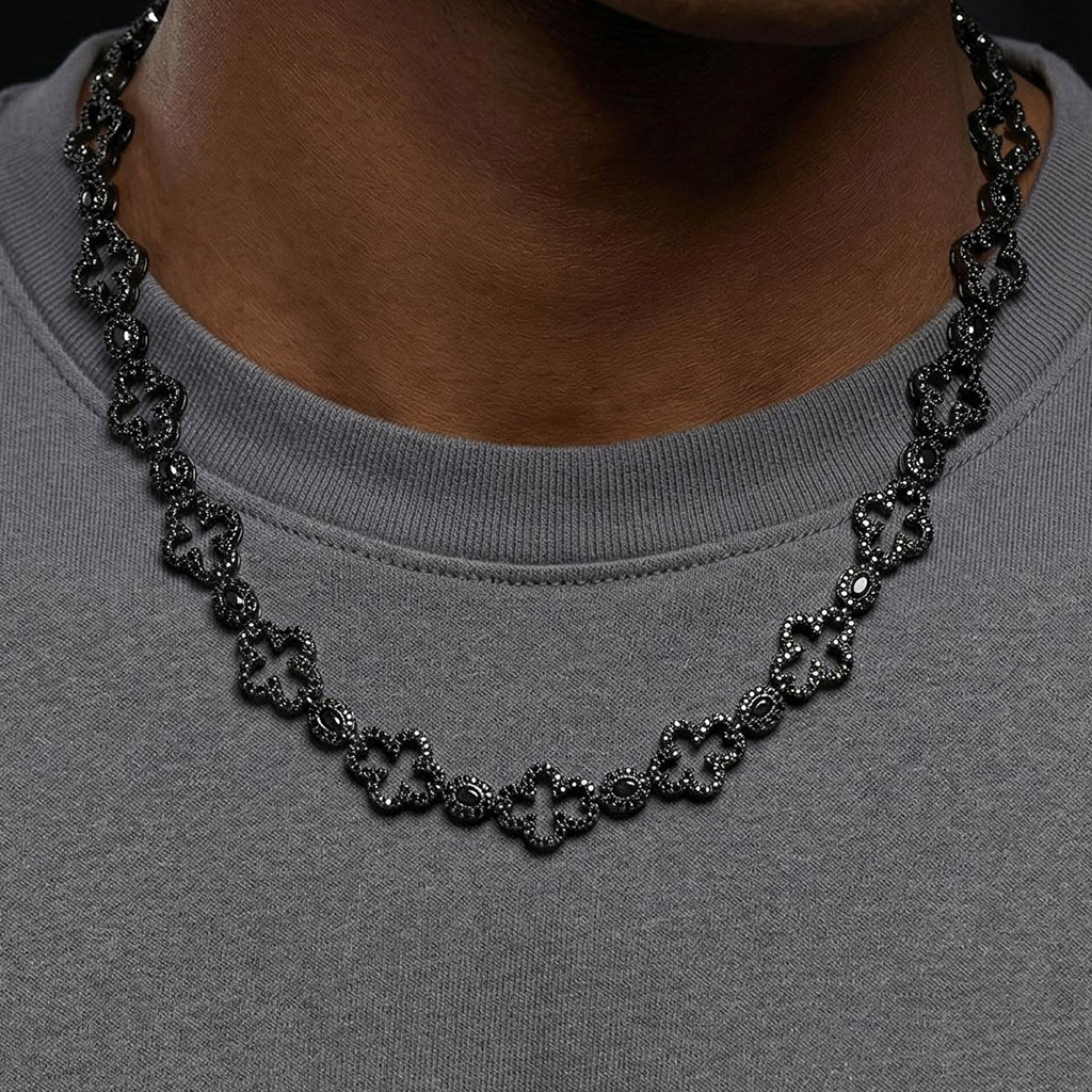 Black Diamond Skeleton Cross Necklace Black Diamond Skeleton Cross Necklace