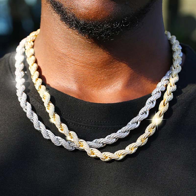 8mm Iced Out Rope Chain