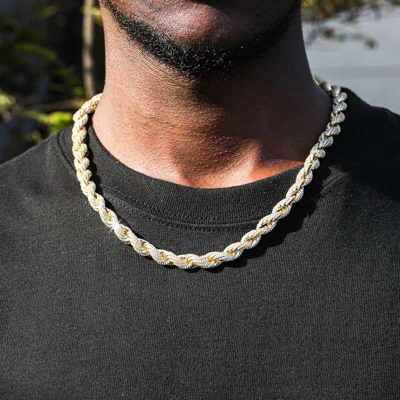 8mm Iced Out Rope Chain