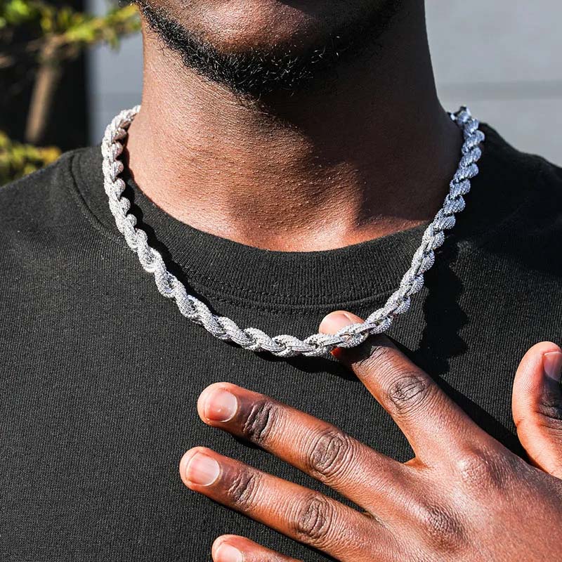 8mm Iced Out Rope Chain