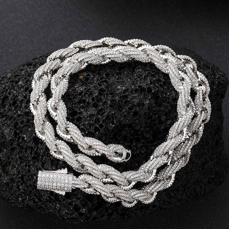 8mm Iced Out Rope Chain