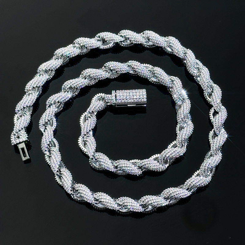 8mm Iced Out Rope Chain