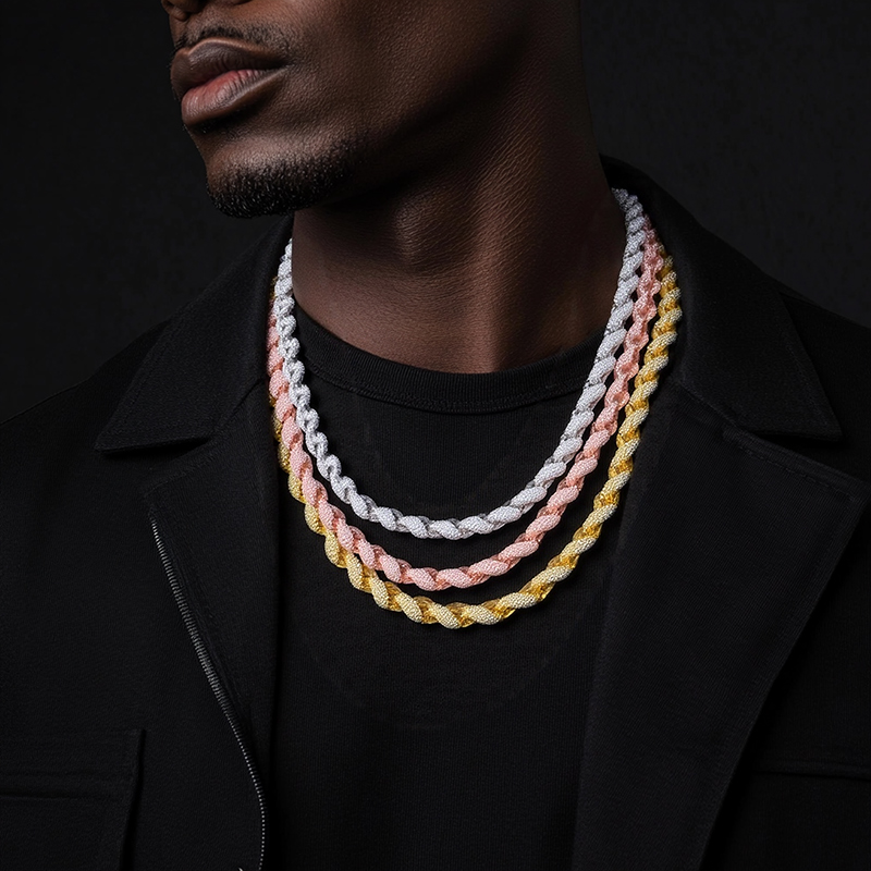 8mm Handmade Men's Rope Chain