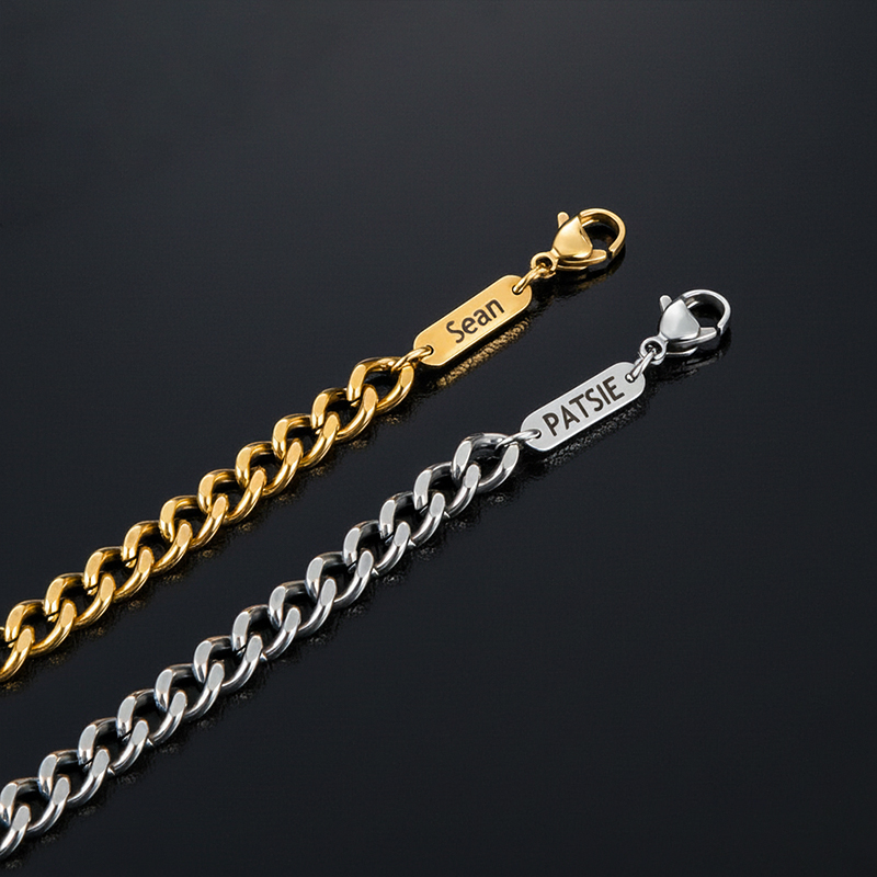 6mm Custom Name Cuban Necklace in Gold 6mm Custom Name Cuban Necklace in Gold