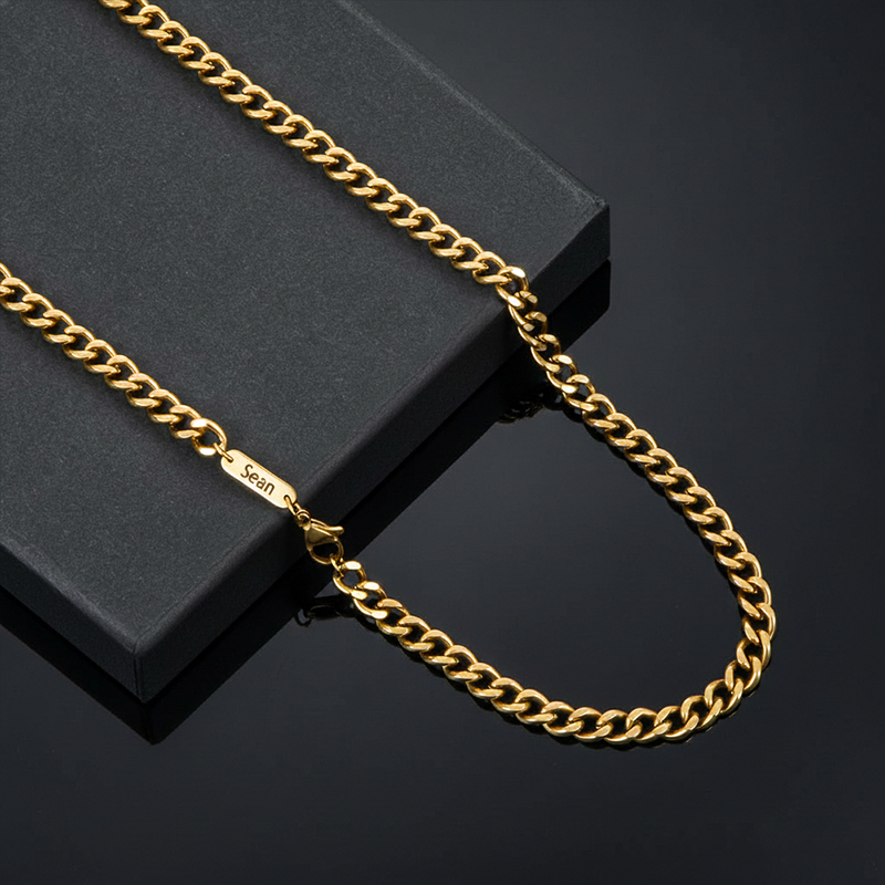6mm Custom Name Cuban Necklace in Gold 6mm Custom Name Cuban Necklace in Gold