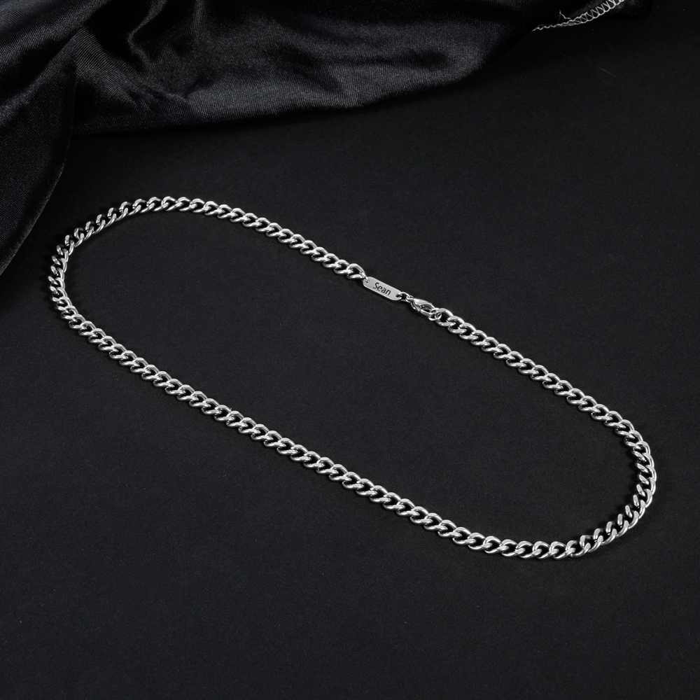 6mm Custom Name Stainless Steel Cuban Chain