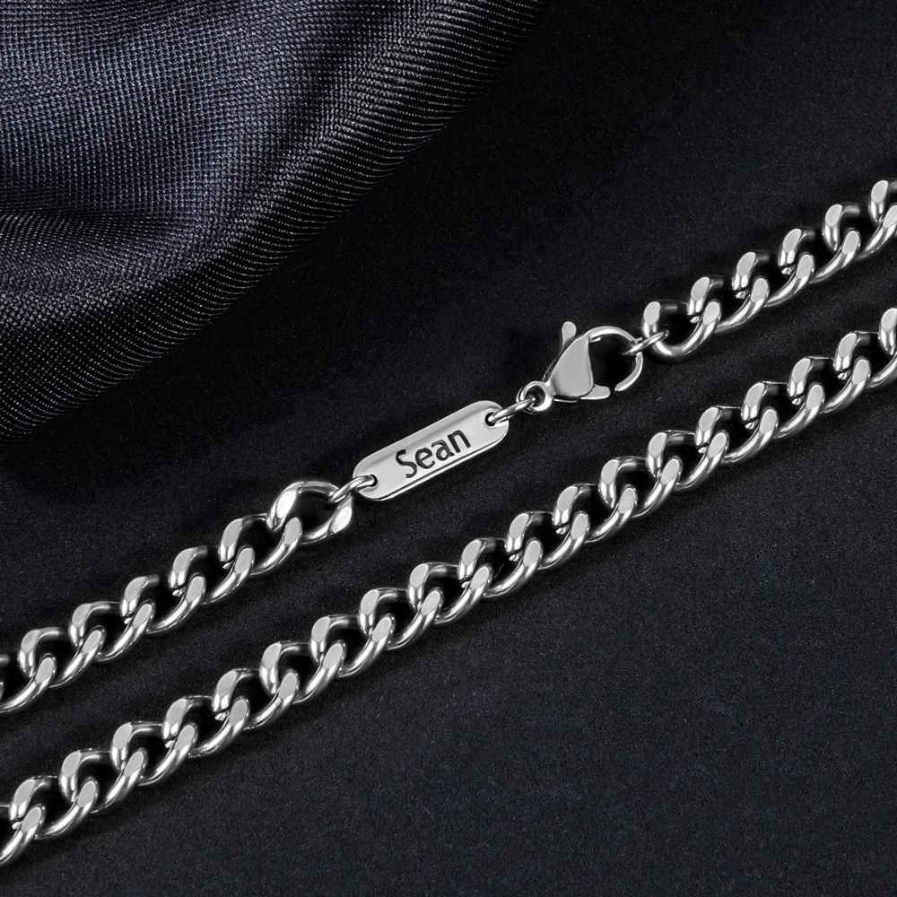 6mm Custom Name Stainless Steel Cuban Chain