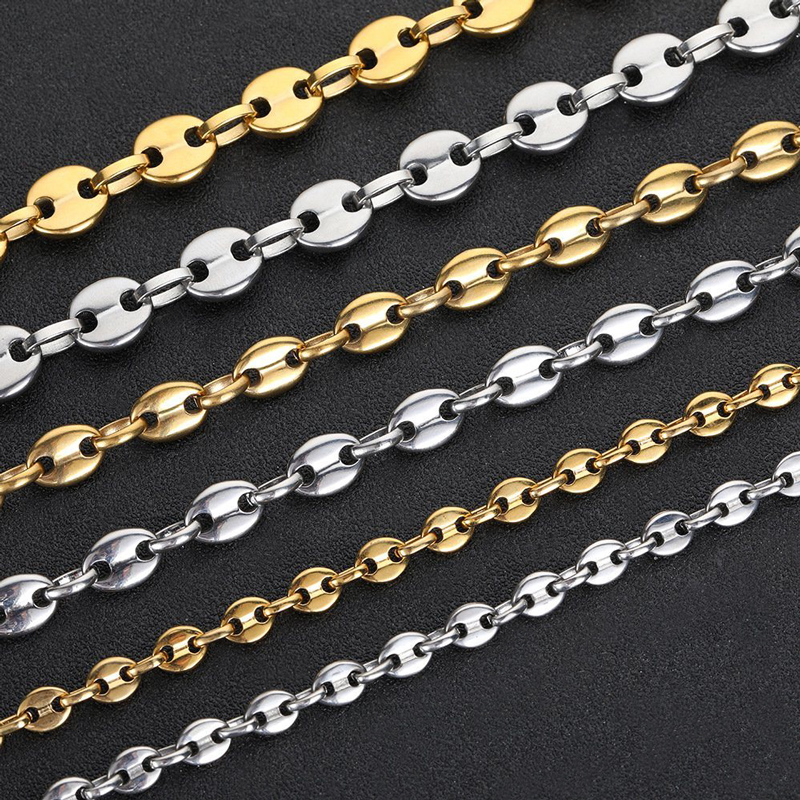 5mm/6mm/8mm/11mm Stainless Steel Coffee Bean Chain 5mm/6mm/8mm/11mm Stainless Steel Coffee Bean Chain
