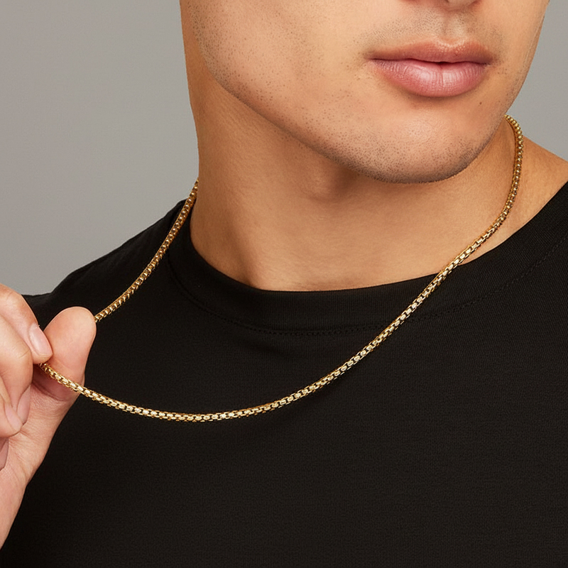 2.5mm Box Chain for Men