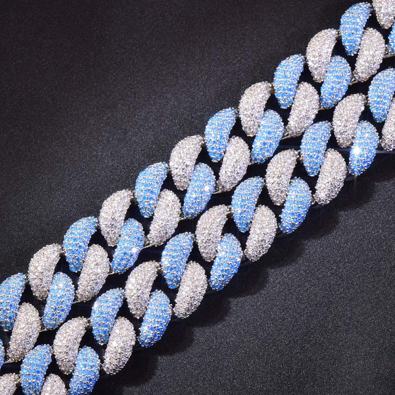 14mm Iced Two Tone Cuban Link Chain