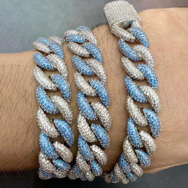 14mm Iced Two Tone Cuban Link Chain