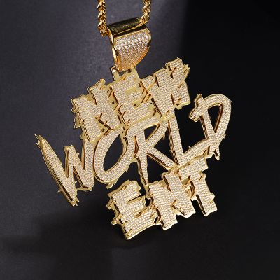 Combination Custom Name Double Layer Pendant in Gold