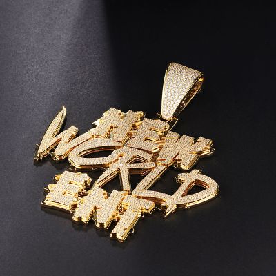 Combination Custom Name Double Layer Pendant in Gold