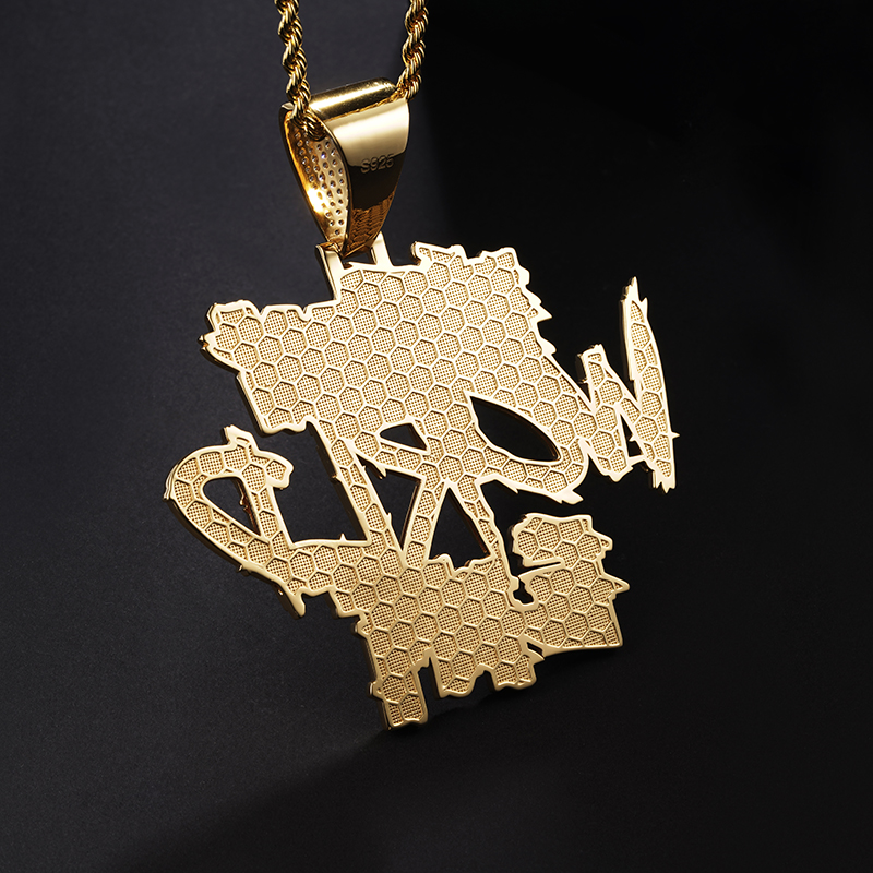 Combination Custom Name Double Layer Pendant in Gold