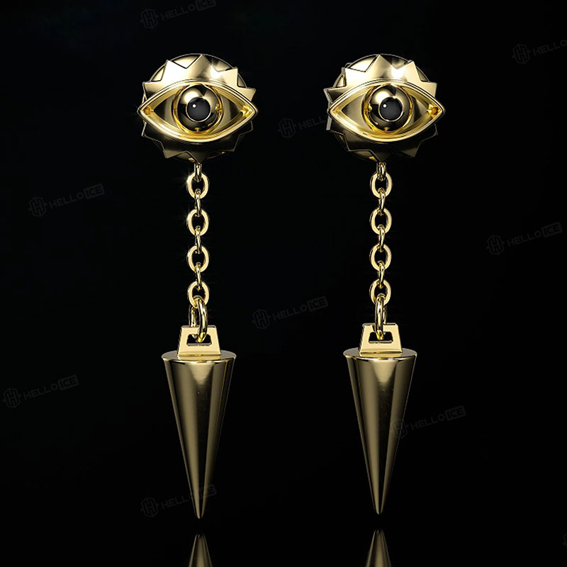 Eye of Ra Cron with Gear Drop Earrings