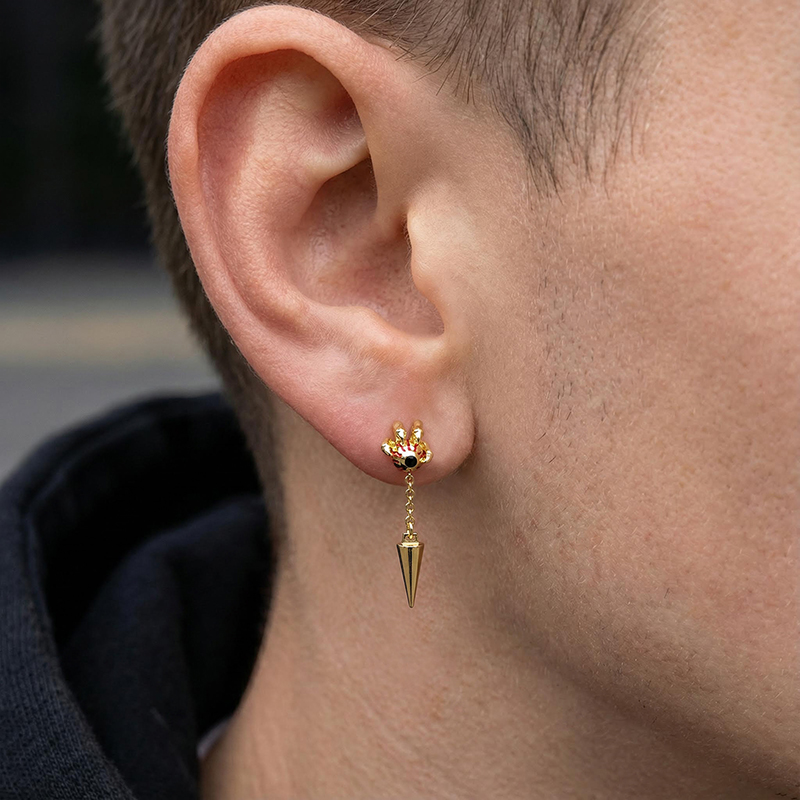 Blood Eye of Ra Crown with Dragon Claw Drop Earrings Blood Eye of Ra Crown with Dragon Claw Drop Earrings