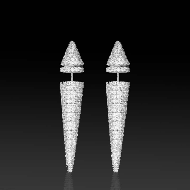 Iced Spike Stud Earrings