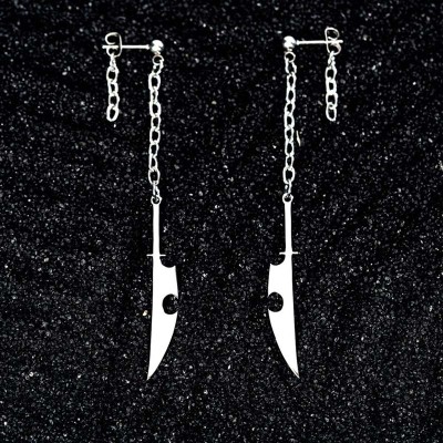 Sword Earring in White Gold