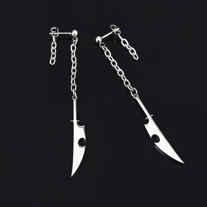 Sword Earring in White Gold