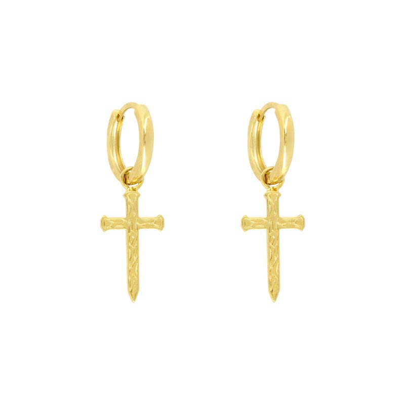 Ripple Cross Dangle Earrings