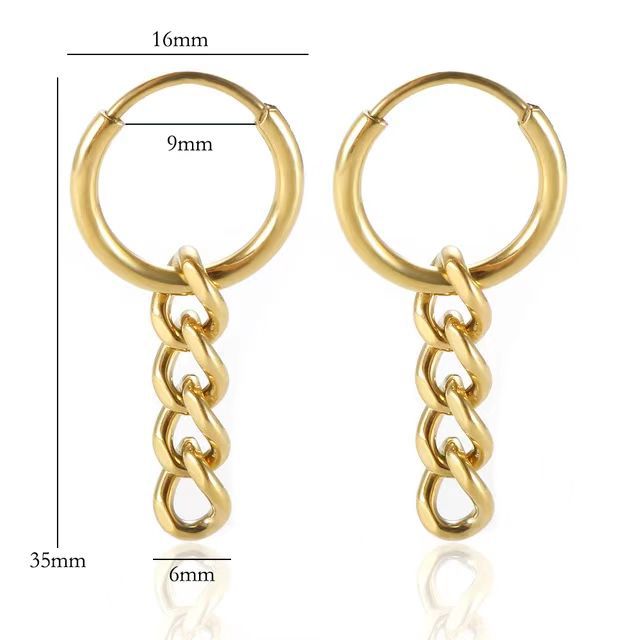 Cuban Link Dangle Earrings