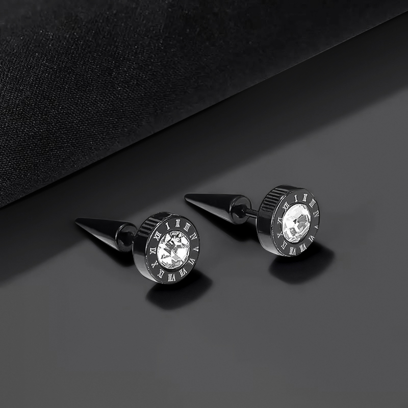 Roman Numeral Cone Stud Earrings