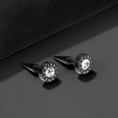 Roman Numeral Cone Stud Earrings