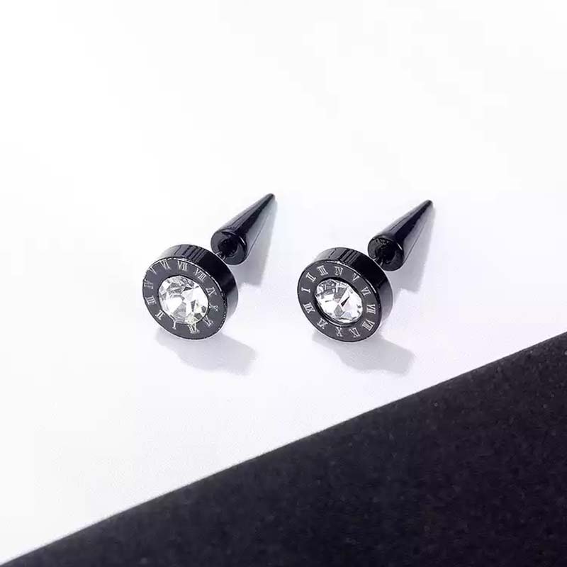 Roman Numeral Cone Stud Earrings