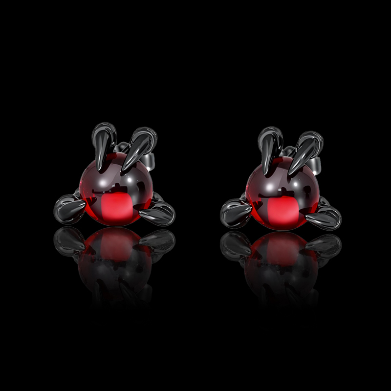Red Bead Dragon Claw Earrings Red Bead Dragon Claw Earrings