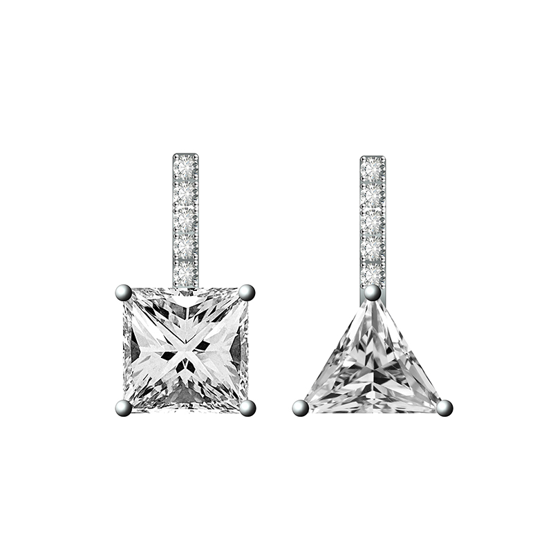 Asymmetric Diamond Drop Earrings