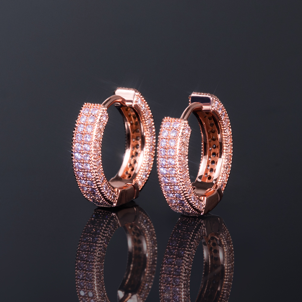 Pink Diamond Hoop Earring in Rose Gold