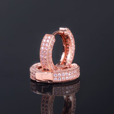 Pink Diamond Hoop Earring in Rose Gold
