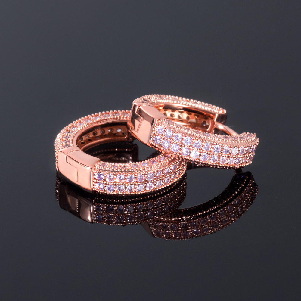 Pink Diamond Hoop Earring in Rose Gold