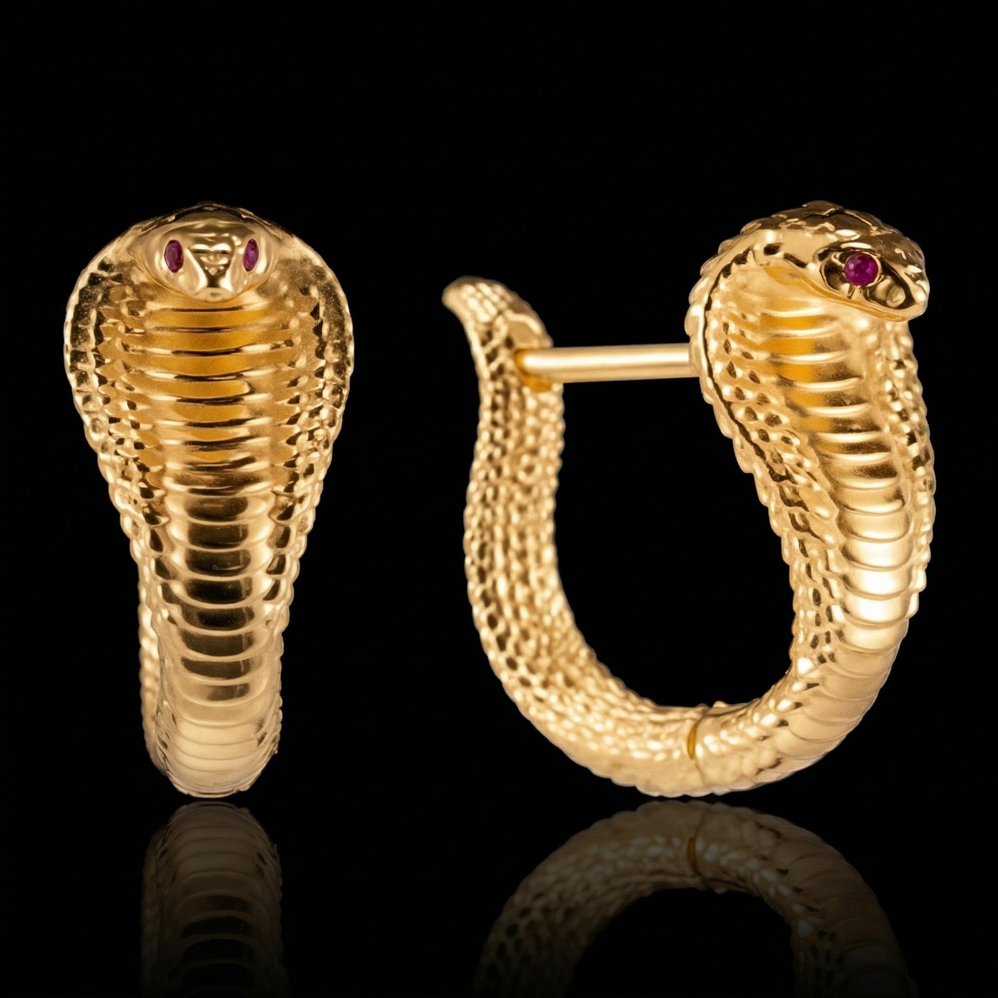 Vintage Multicolor Diamond Cobra Hoop