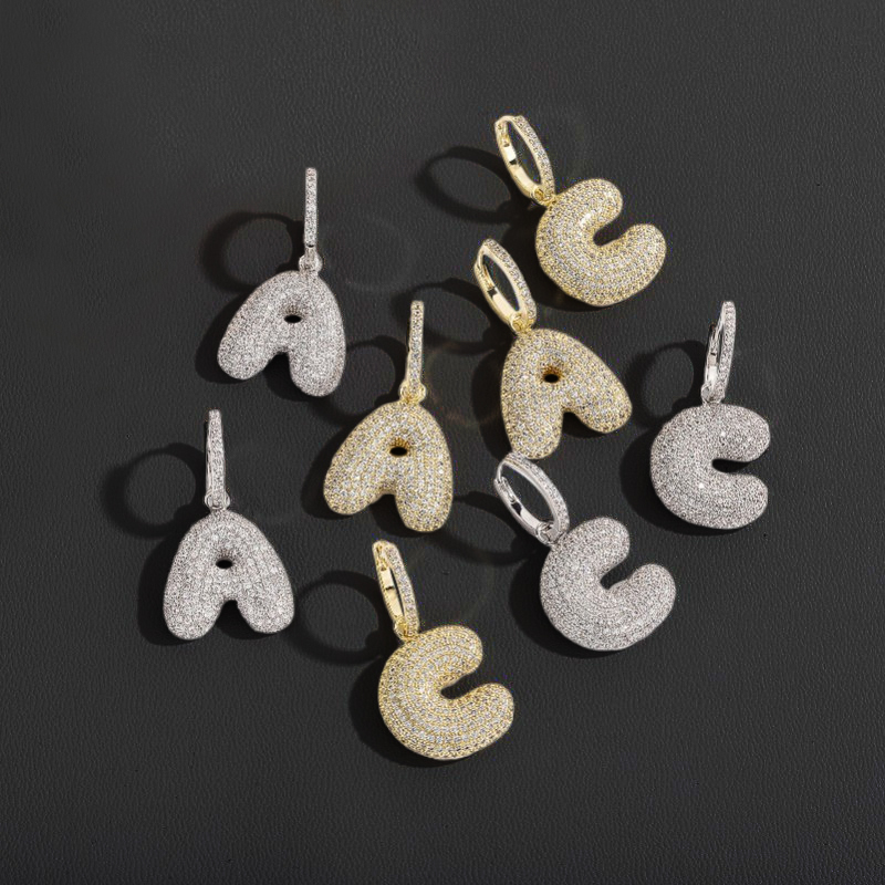 Bubble A-Z Letter Dangle Earring