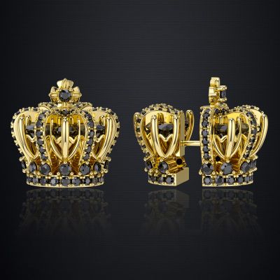 Split Crown Earrings  In Gold Plated