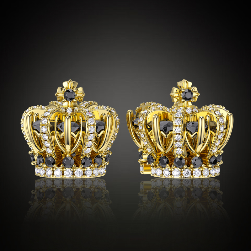 Split Crown Earrings  In Gold Plated