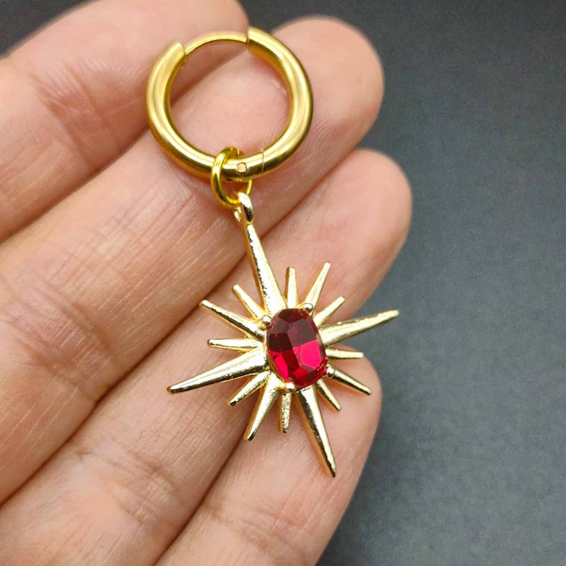 Polaris Red Stone Dangle Earring