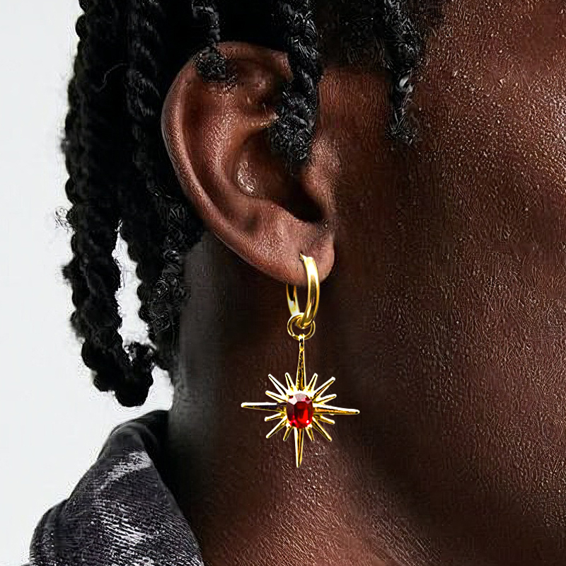 Polaris Red Stone Dangle Earring