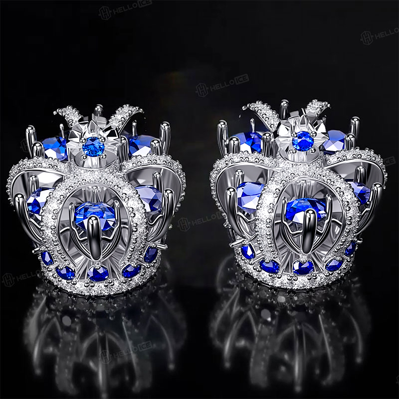 Split Crown Earrings In White Gold Plated Split Crown Earrings In White Gold Plated