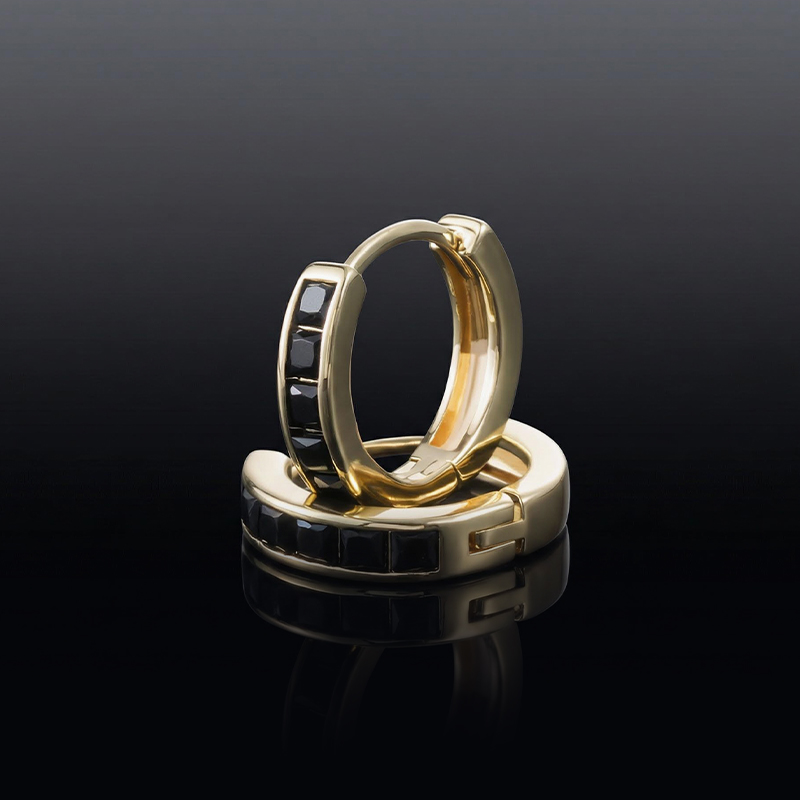 Multicolor Baguette Cut Hoop Earring