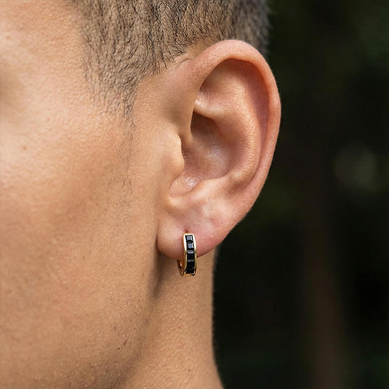 Multicolor Baguette Cut Hoop Earring