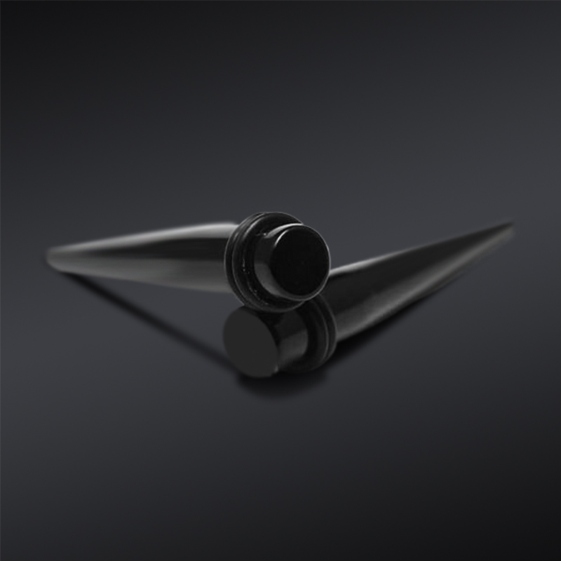 Black Acrylic Tapers Gauge Earring