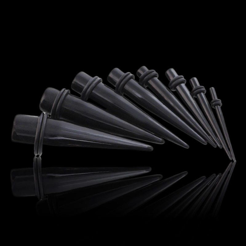 Black Acrylic Tapers Gauge Earring