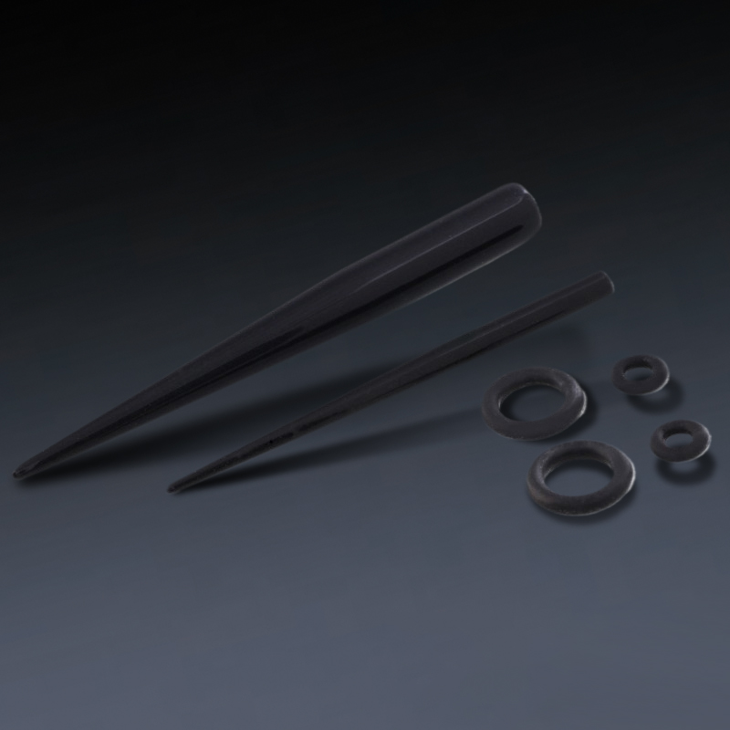 Black Acrylic Tapers Gauge Earring