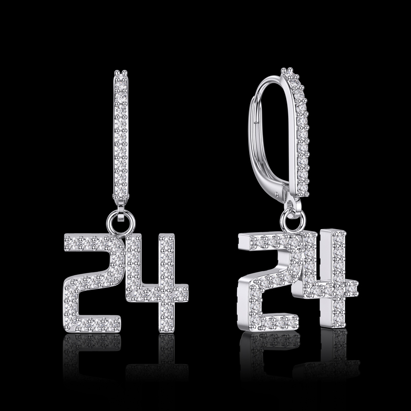 Iced Out Custom Numbers Earrings