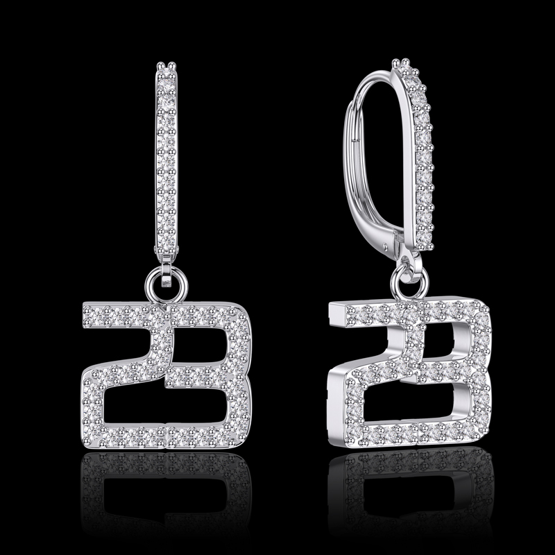 Iced Out Custom Numbers Earrings