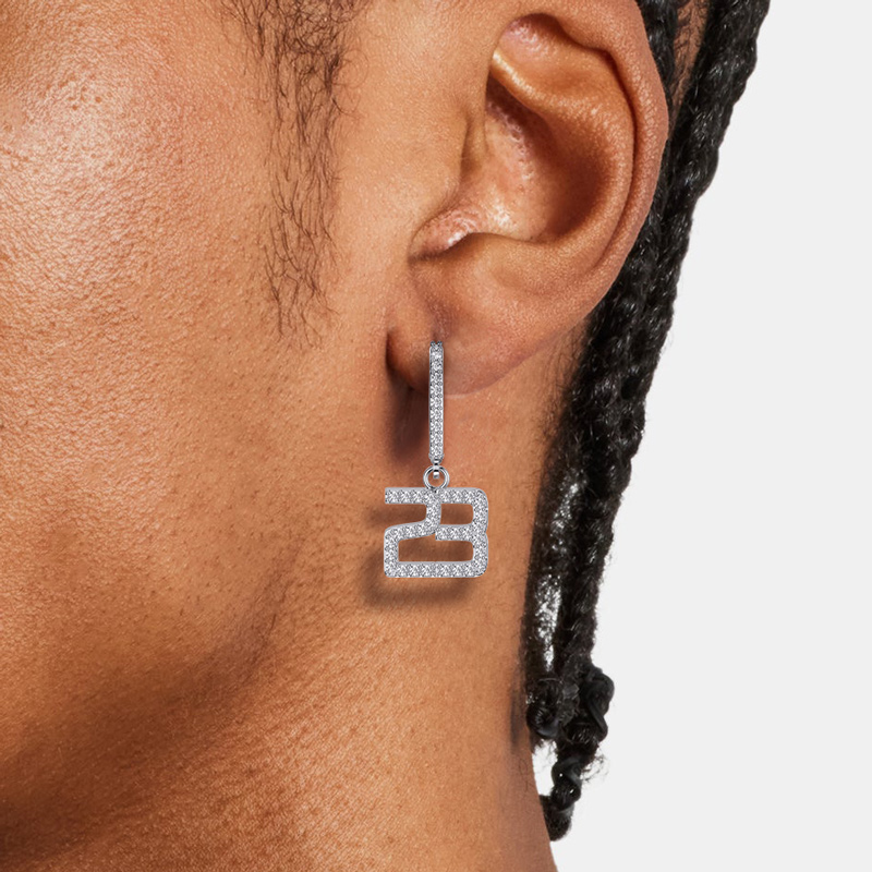 Iced Out Custom Numbers Earrings